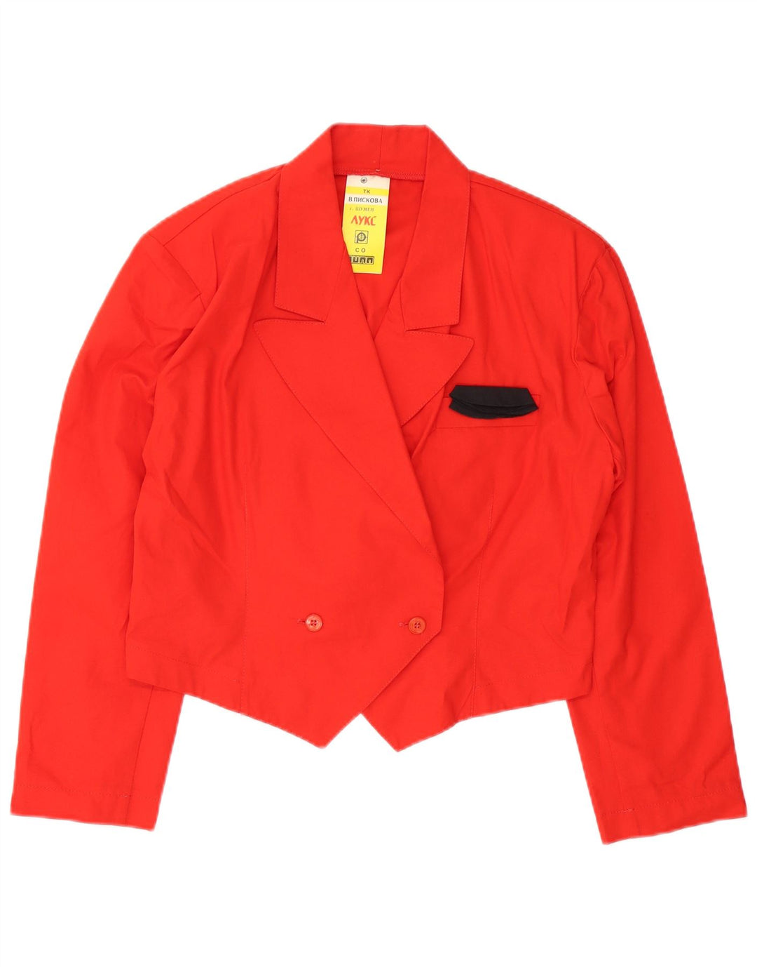 Vintage Damen Zweireihige Blazerjacke UK 16 Groß Rot