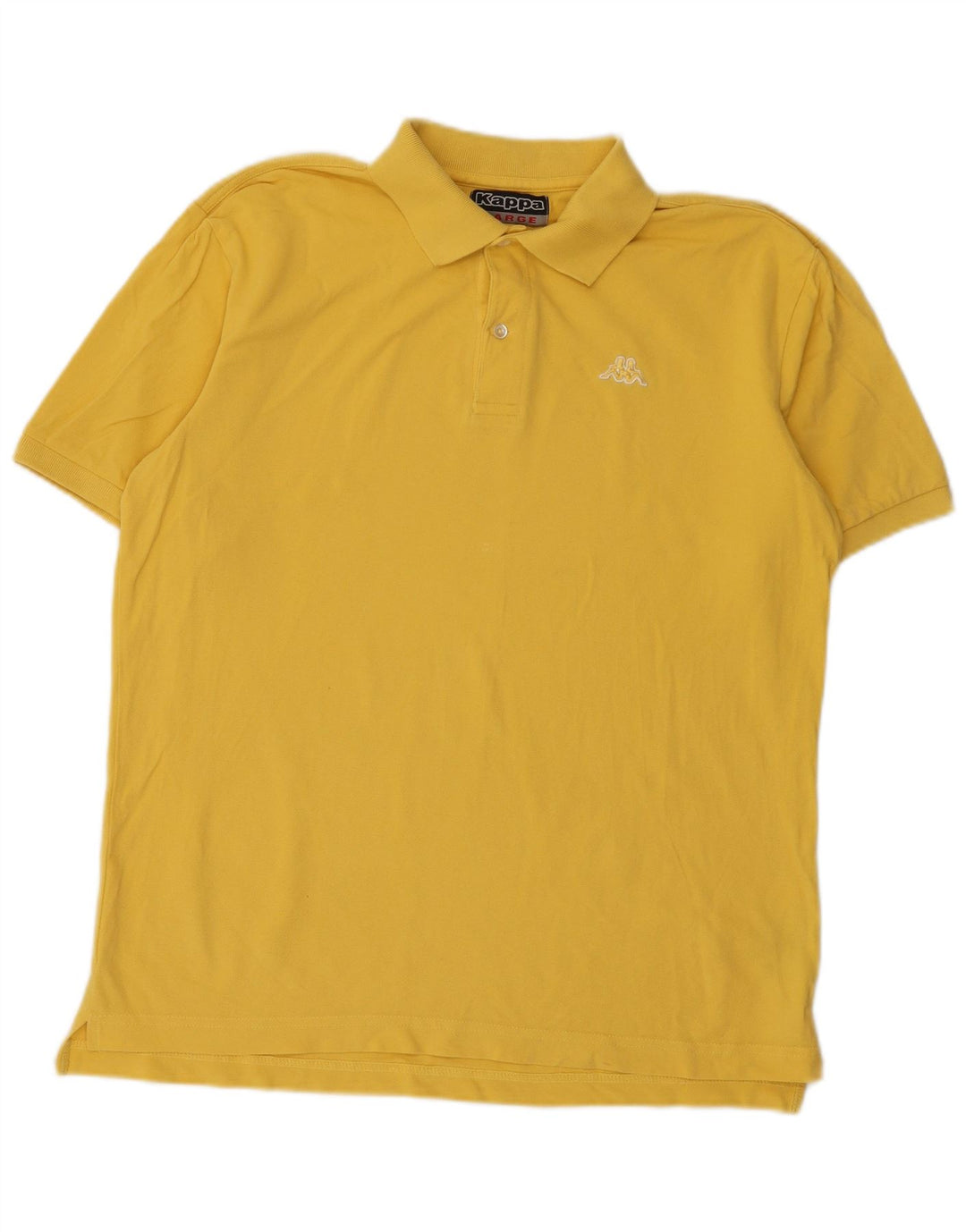 Kappa Herren-Poloshirt, groß, gelbe Baumwolle