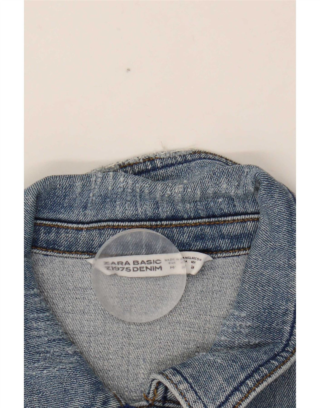 Zara Damen Crop Jeansjacke UK 12 Mittelblaue Baumwolle