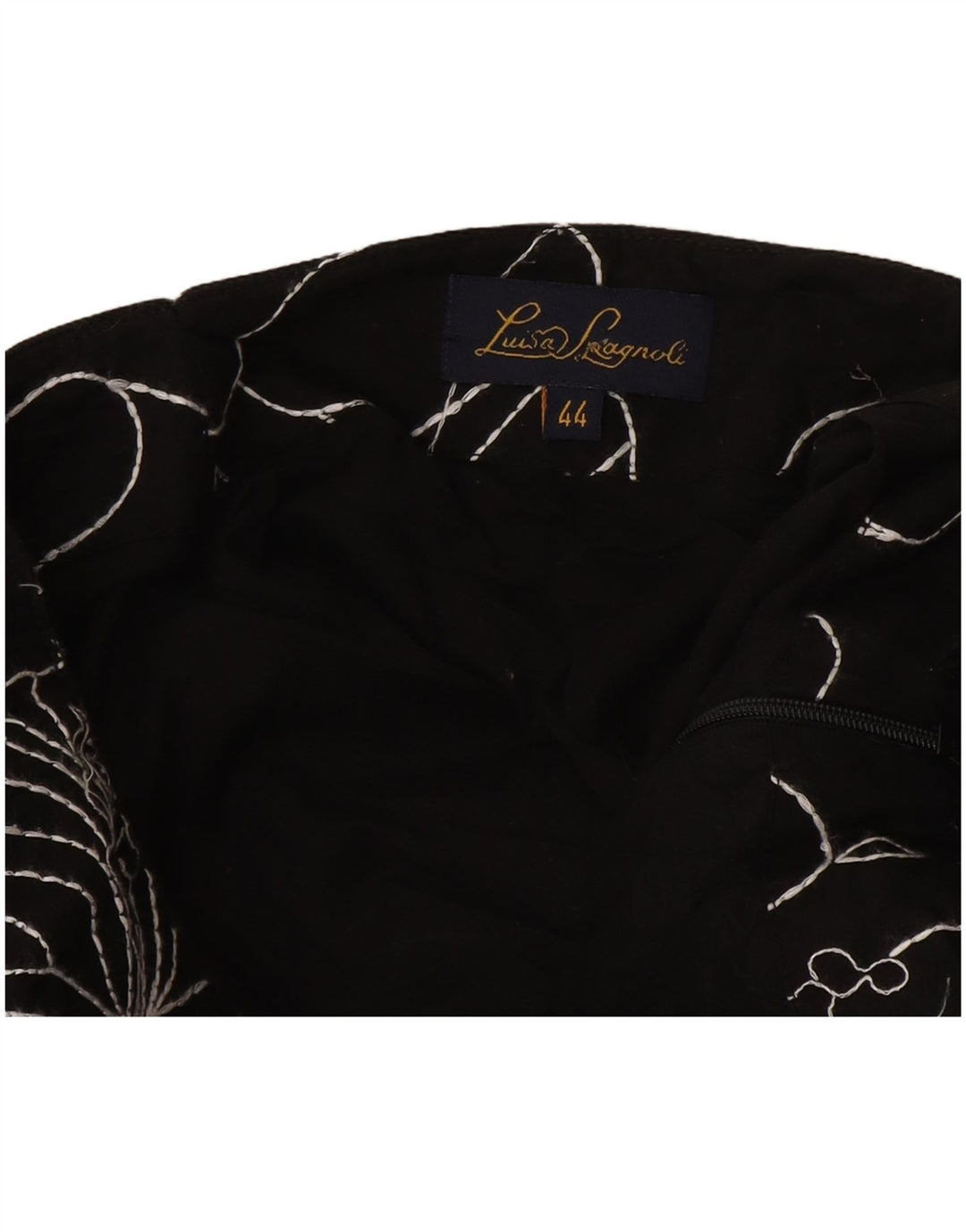 Luisa Spagnoli Damen A-Linienrock IT 44 Medium W28 Schwarz geblümt