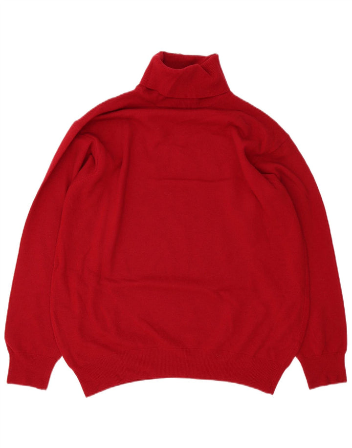 Sisley Rollkragenpullover für Herren, groß, rote Schurwolle