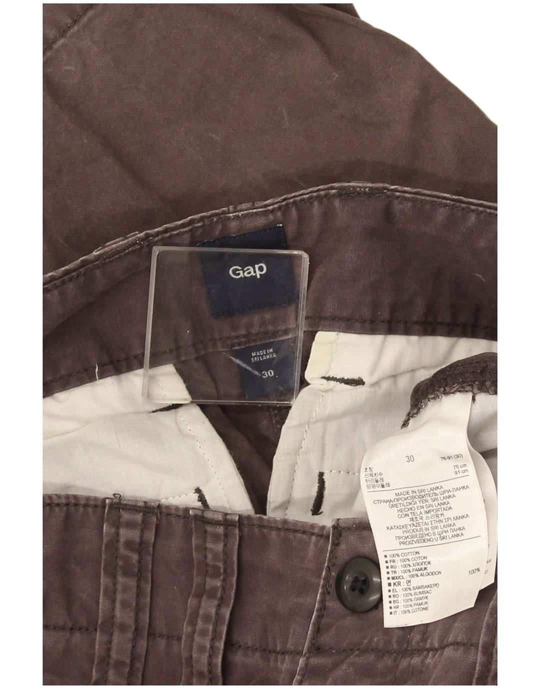 Gap Herren Capri-Cargohose W30 L22 Graue Baumwolle
