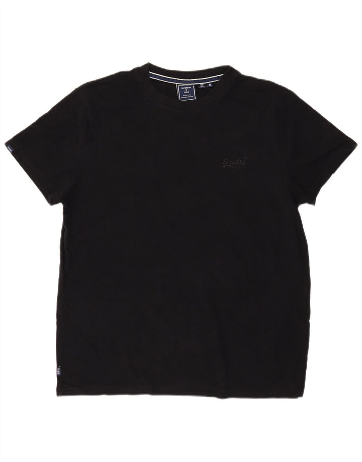 Superdry Herren T-Shirt Top XL Schwarz Baumwolle