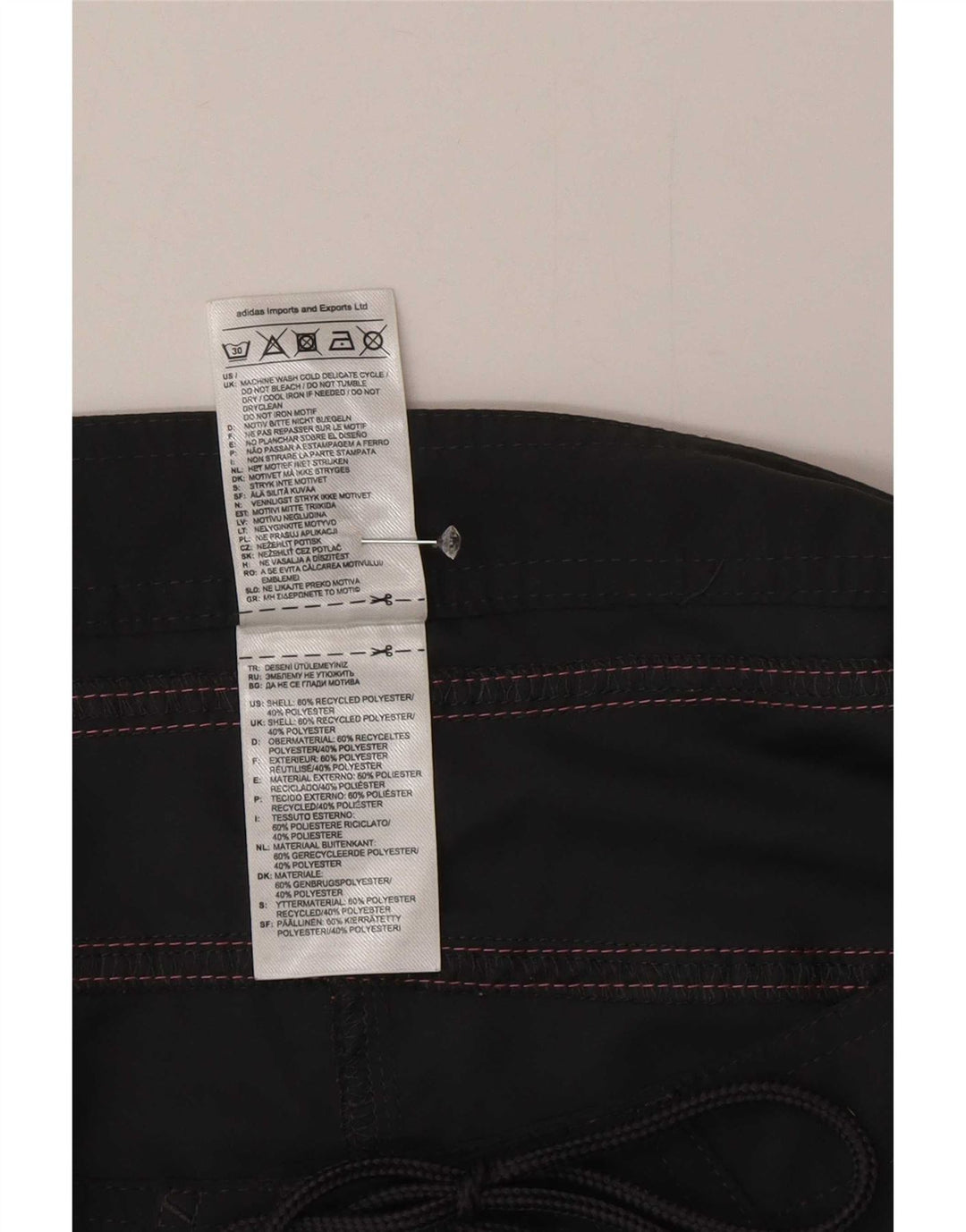 Adidas Damen Badeshorts UK 8 Small Schwarz Polyester