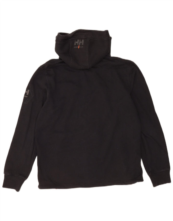 Helly Hansen Herren-Kapuzenpullover mit grafischem Reißverschluss, groß, aus schwarzer Baumwolle