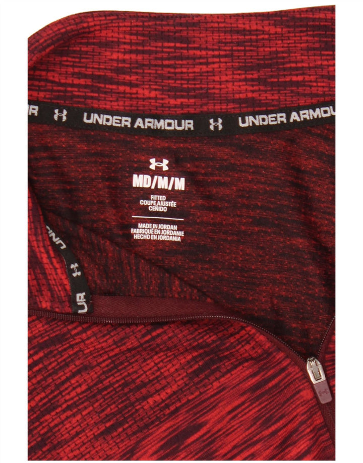 Under Armour Herren-Pullover-Trainingsoberteil mit Reißverschluss und Halsausschnitt, mittelrot meliert