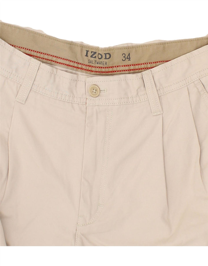 IZOD Mens Chino Shorts W34 Large Beige Cotton Vintage Izod and Second-Hand Izod from Messina Hembry 