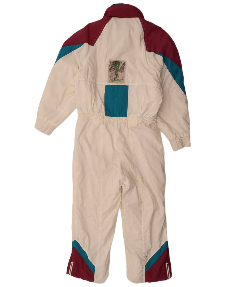 Silvy Womens Hooded Loose Fit Ski Jumpsuit IT 44 Medium White Colourblock