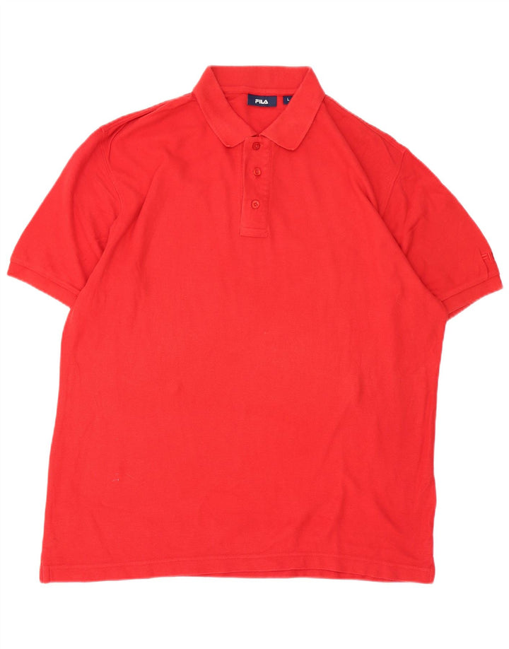 Fila Herren Poloshirt Große rote Baumwolle