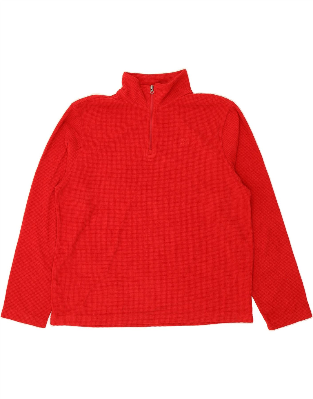 STARTER Mens Zip Neck Fleece Jumper UK 42/44 Large Red Polyester Vintage Starter and Second-Hand Starter from Messina Hembry 