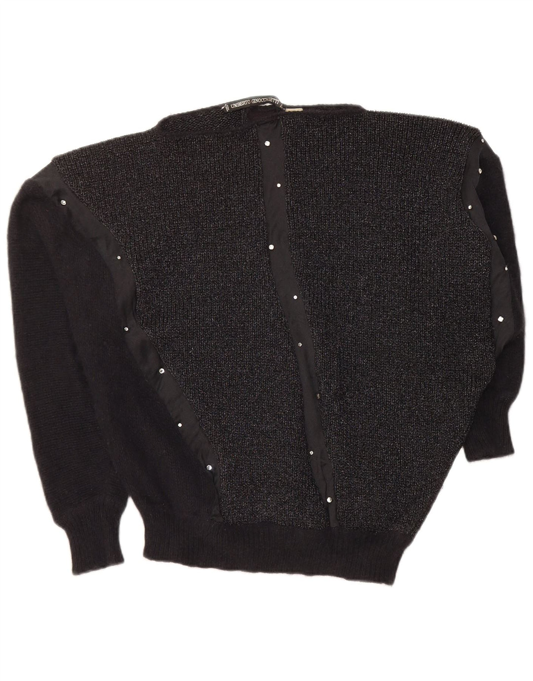 UMBERTO GINOCCHIETTI Damen Pullover mit U-Boot-Ausschnitt UK 18 XL Schwarz