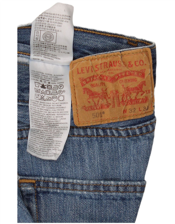 Levi's Herren 501 Straight Jeans W32 L30 Blaue Baumwolle