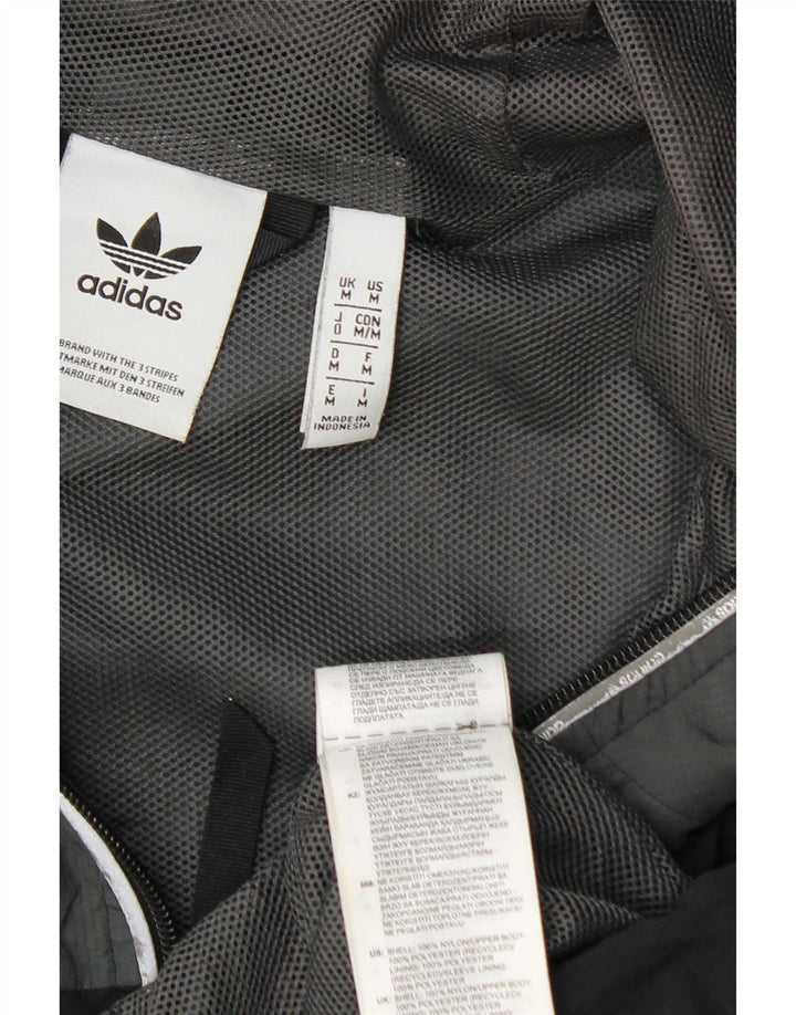 Adidas Herren-Regenjacke mit Kapuze, UK 38, mittelgraues Colourblock-Nylon