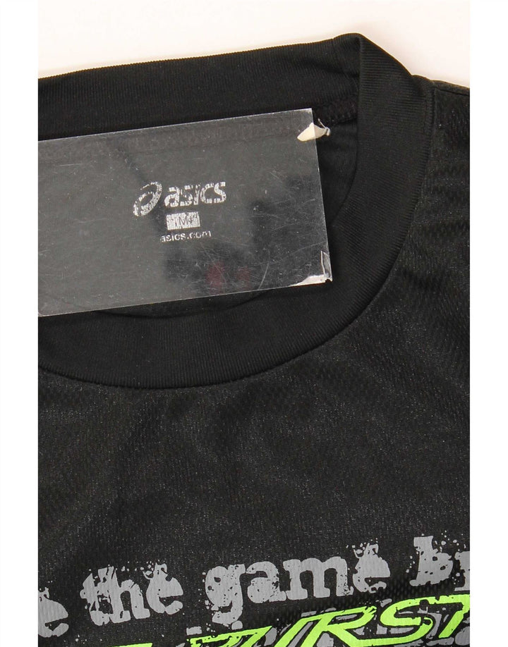 Asics Herren Graphic Top Langarm Medium Schwarz