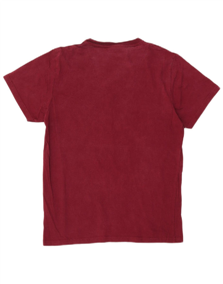 PIERRE CARDIN Damen T-Shirt Top UK 14 Medium Maroon Baumwolle