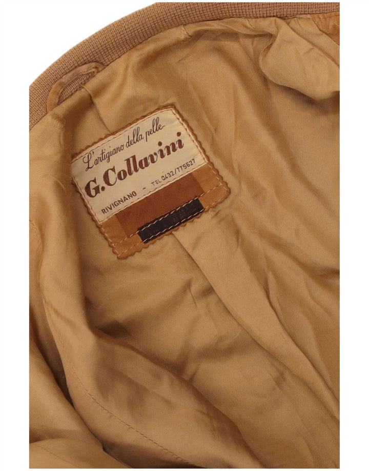 Vintage Herren Wildleder Bomberjacke UK 36 Small Beige