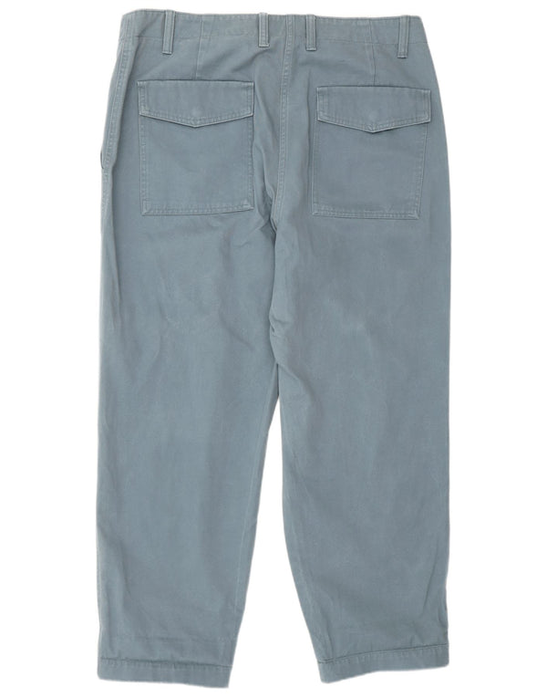 Marks & Spencer Damen-Cargohose mit hoher Taille, UK 16, Größe L W34 L27, Blau