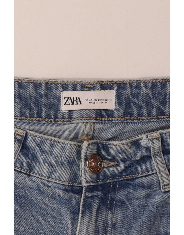 Zara Damen Distressed Tapered Jeans EU 42 Large W32 L30 Blau