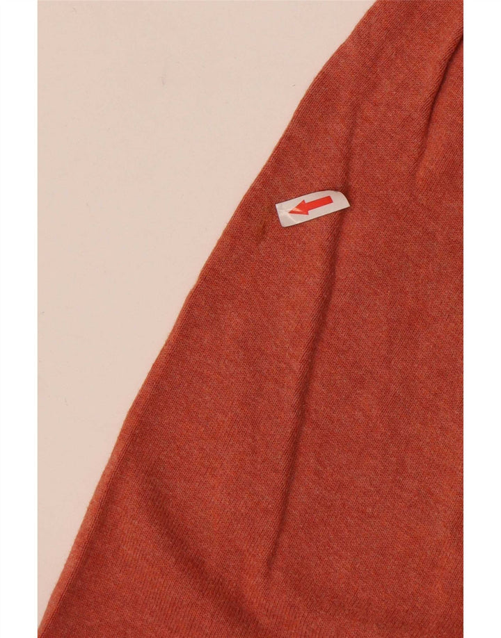 Marks & Spencer Herren-Pullover mit Rundhalsausschnitt, XL, orange Baumwolle