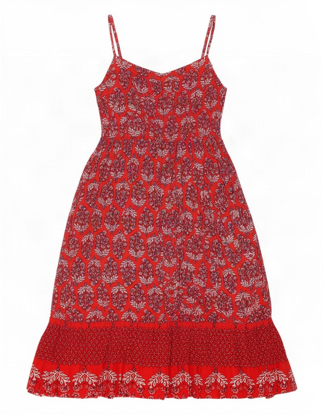 Marks & Spencer Damen-Sommerkleid, UK 14, Mittelrot, Blumen-Viskose