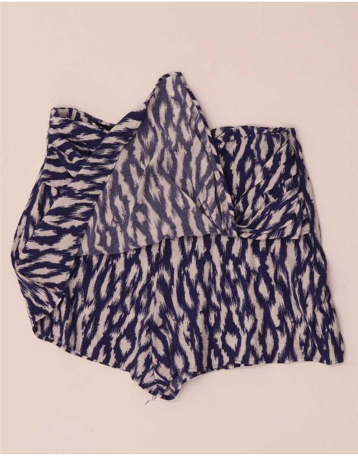 Zara Damen Skort Large W30 Lila Ikat Viskose