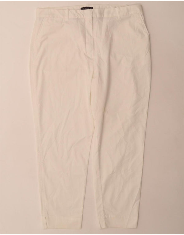 Marks & Spencer Damen Regular Chinohose UK 18 XL W36 L28 Weiß