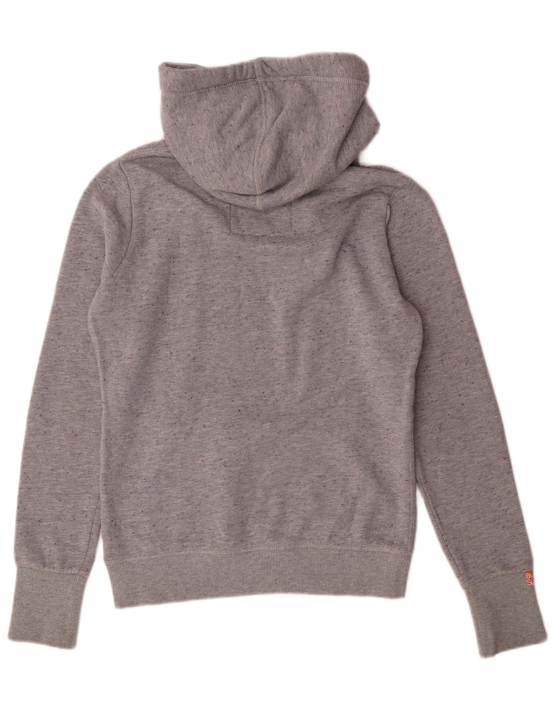 SUPERDRY Damen-Kapuzenpullover mit Grafik, UK 14, Mittelgrau geflecktes Polyester