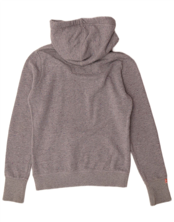 SUPERDRY Damen-Kapuzenpullover mit Grafik, UK 14, Mittelgrau geflecktes Polyester
