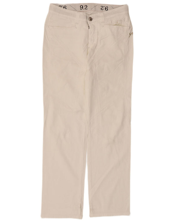 9.2 von Carlo Chionna Damen Gerade Cordhose W32 L30 Weiße Baumwolle