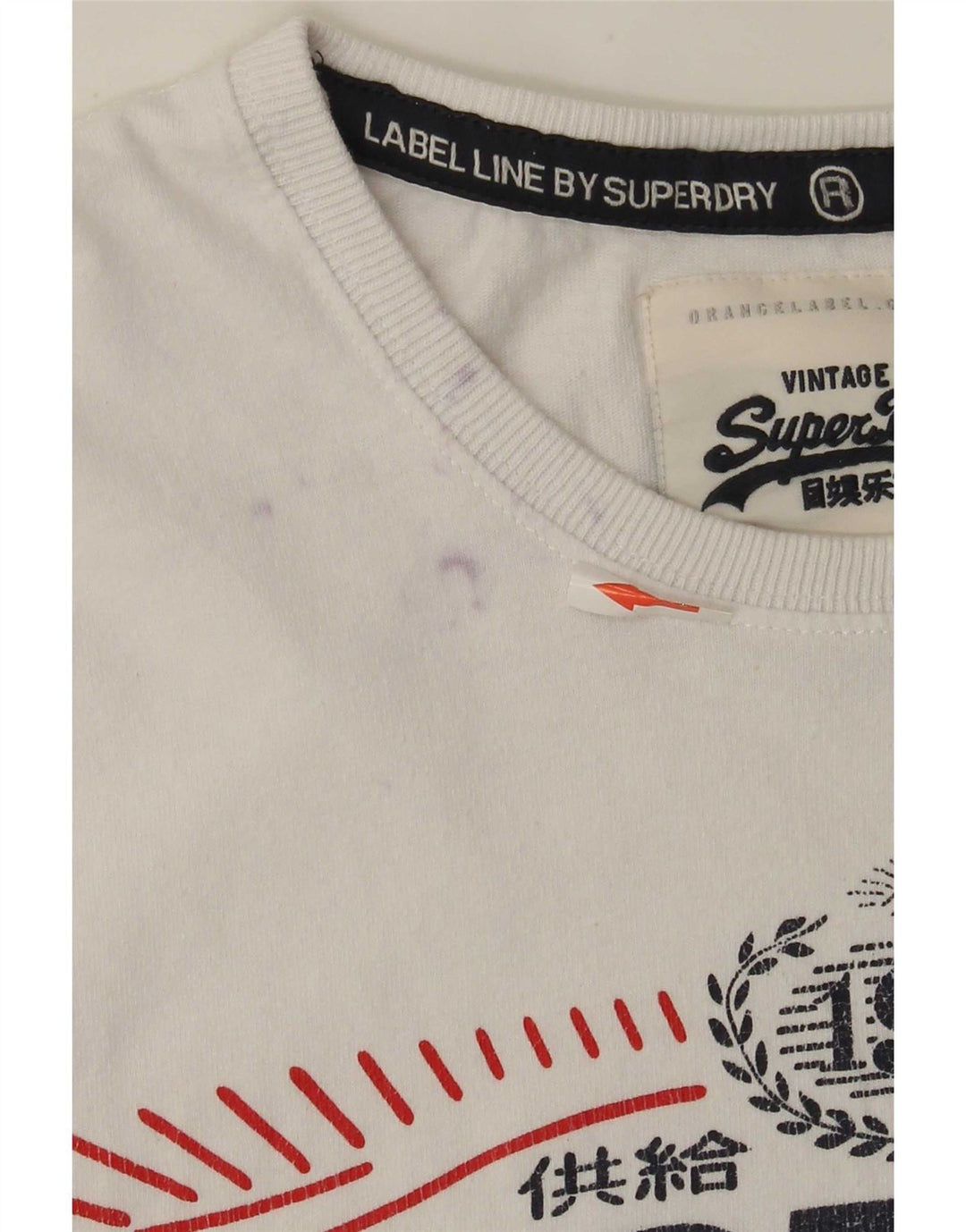 Superdry Herren Grafik-T-Shirt-Oberteil 2XL aus weißer Baumwolle