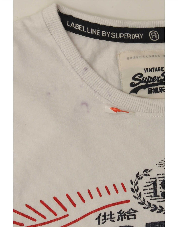 Superdry Herren Grafik-T-Shirt-Oberteil 2XL aus weißer Baumwolle