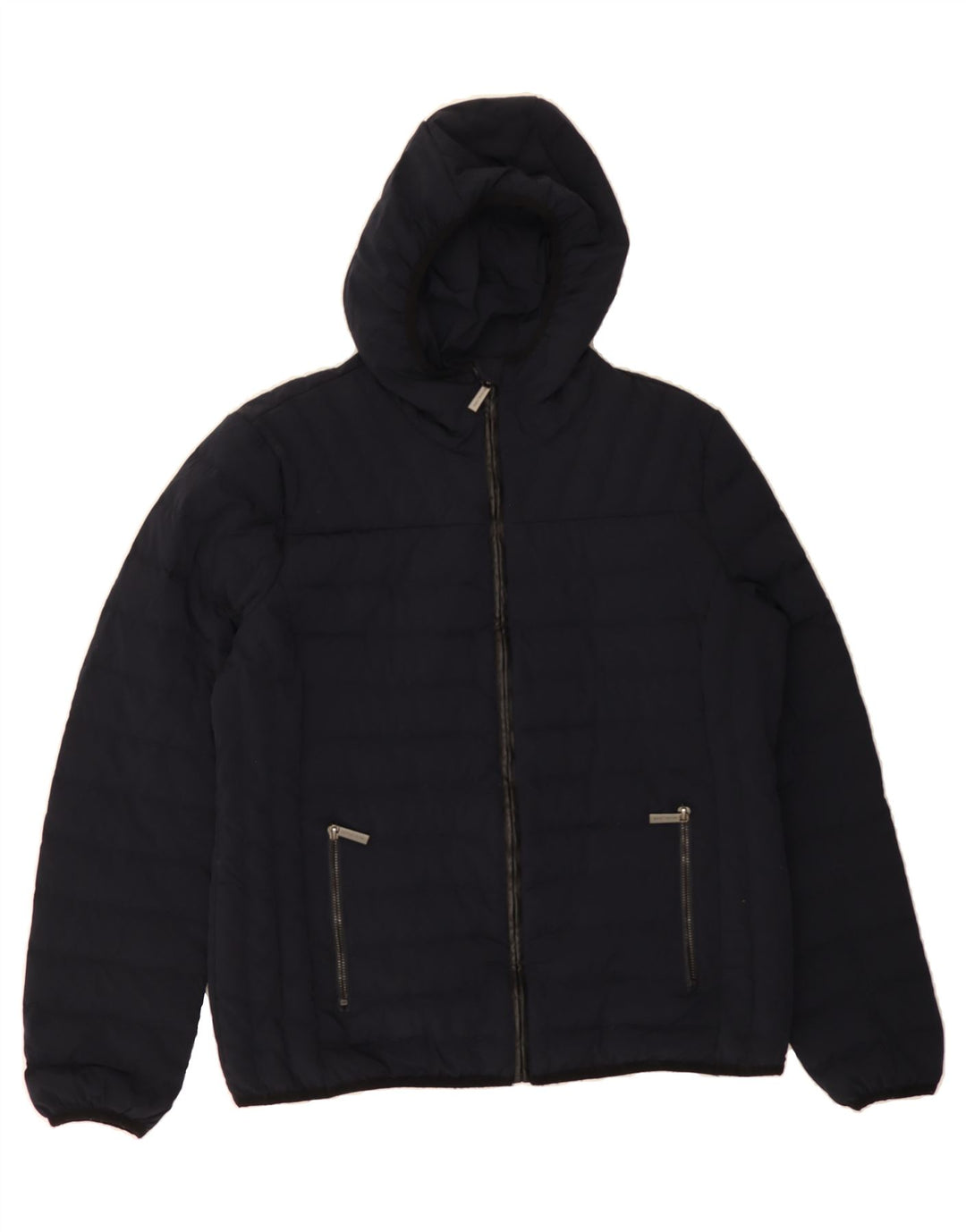 MICHAEL KORS Womens Hooded Padded Jacket UK 16 Large Navy Blue Nylon Vintage Michael Kors and Second-Hand Michael Kors from Messina Hembry 