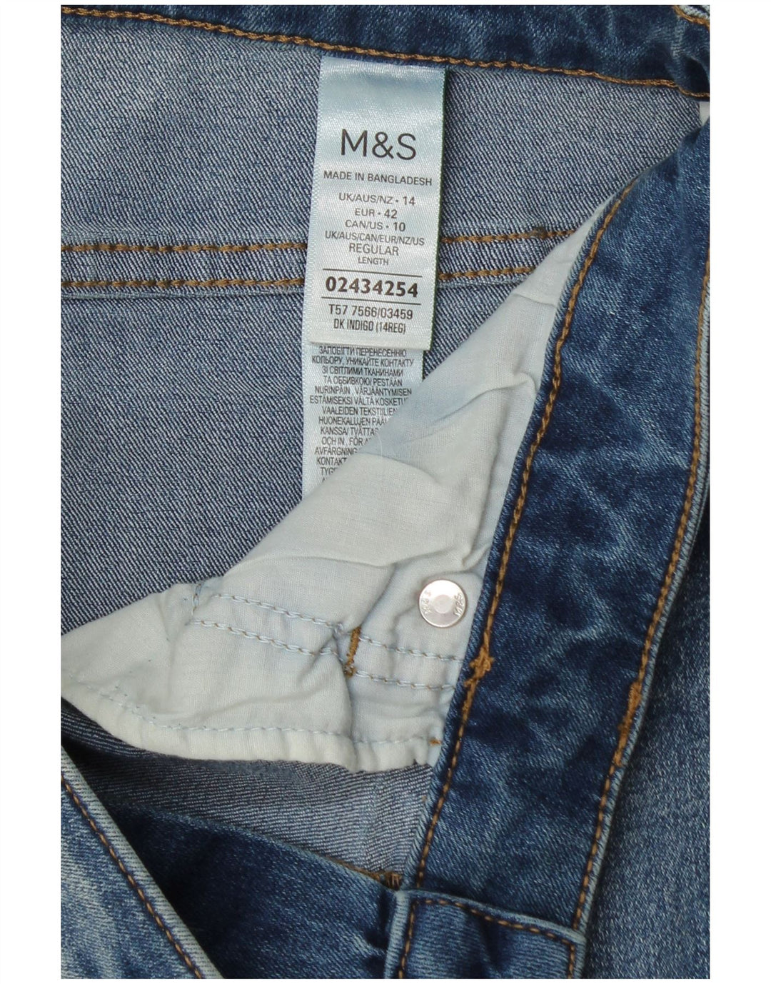 Marks & Spencer Damen Slim Jeans UK 14 Large W36 L29 Blaue Baumwolle