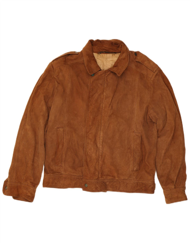 Vintage Herren Militär Wildleder Bomberjacke IT 52 XL Braun