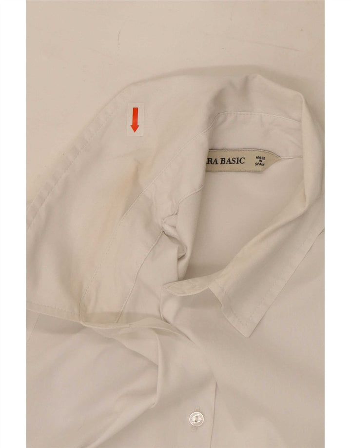 Zara Damen formelles Hemd UK 10 Small Weiß