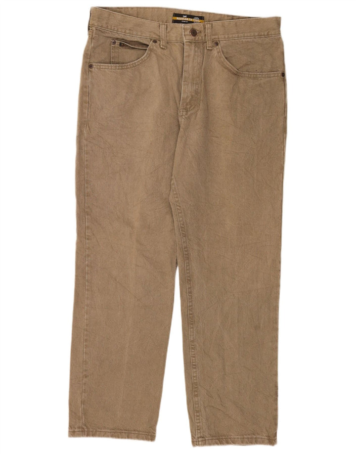 Lee Herren-Jeans mit normaler Passform, gerade Passform, W36, L29, Khaki, Baumwolle