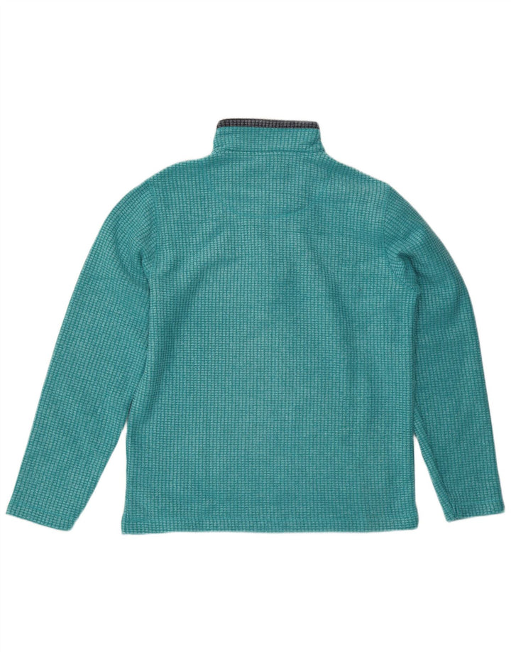 Weird Fish Herren-Fleecepullover mit Reißverschluss am Hals, großes türkisfarbenes Polyester