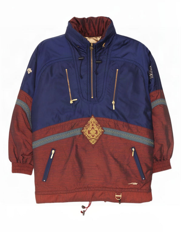 Übergroße Damen-Skijacke mit Kapuze von Descente, EU 40, Mittelmarineblau