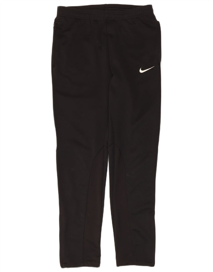 NIKE Damen-Trainingshose UK 14 Mittelschwarzes Colourblock-Polyester