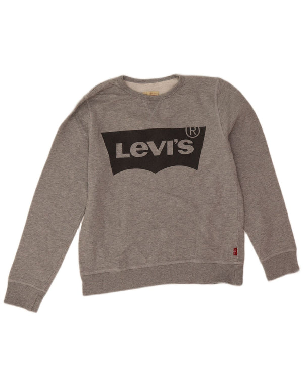 Levi's Mädchen-Sweatshirt mit Grafik, 13–14 Jahre, graue Baumwolle