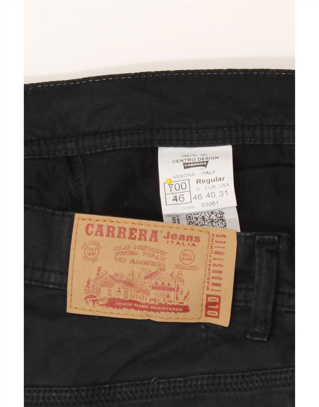 Carrera Herren Slim Jeans IT 46 Small W31 L34 Schwarze Baumwolle