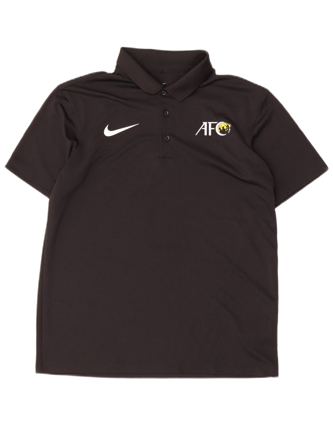 Nike Herren-Poloshirt mit Grafik, mittelgroß, schwarzes Polyester