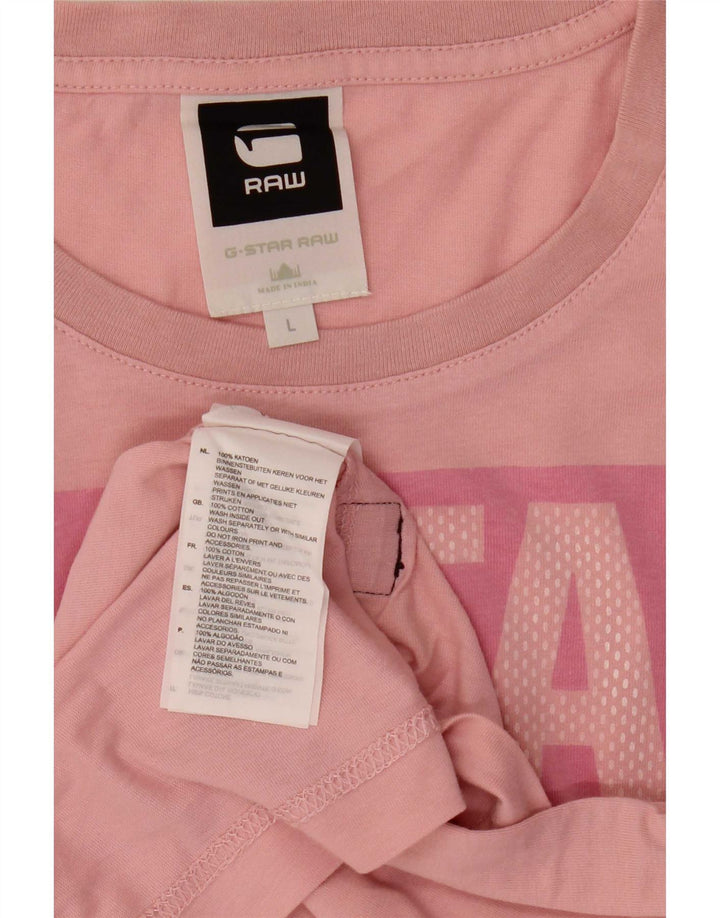 G-Star Herren Grafik-T-Shirt-Oberteil, groß, rosa, Baumwolle