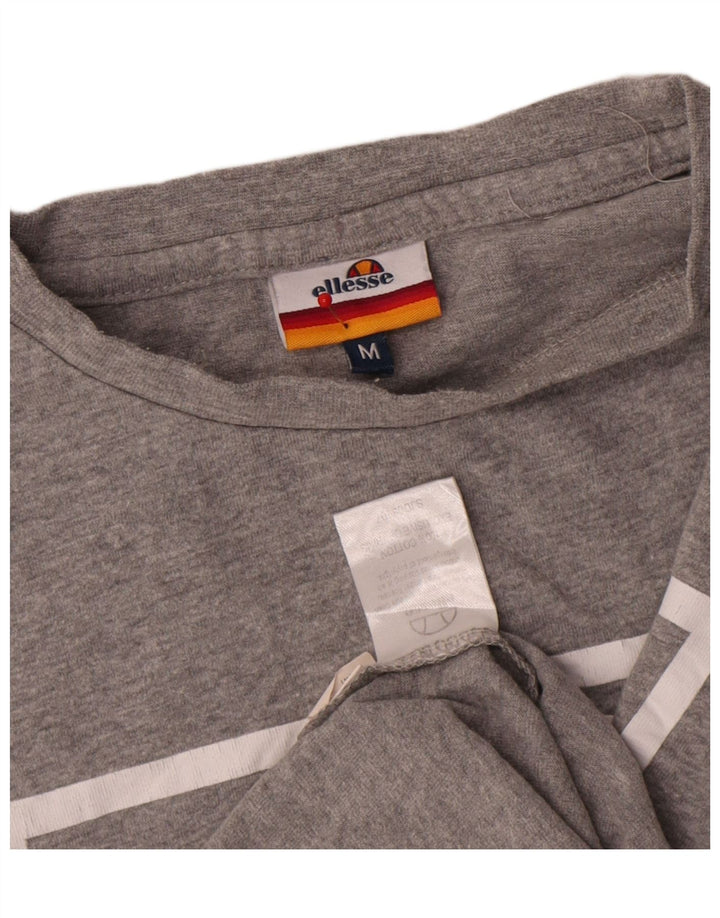 Ellesse Herren-T-Shirt mit Grafik, mittelgraue Baumwolle