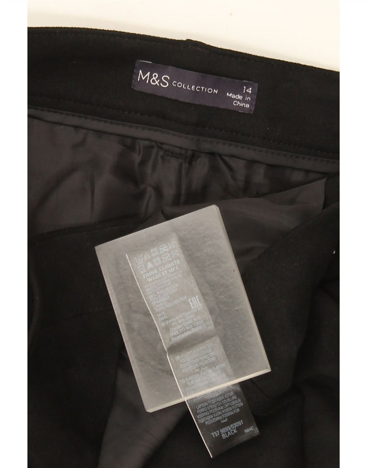 Marks & Spencer Damen Minirock UK 14 Large W32 Schwarz Polyester