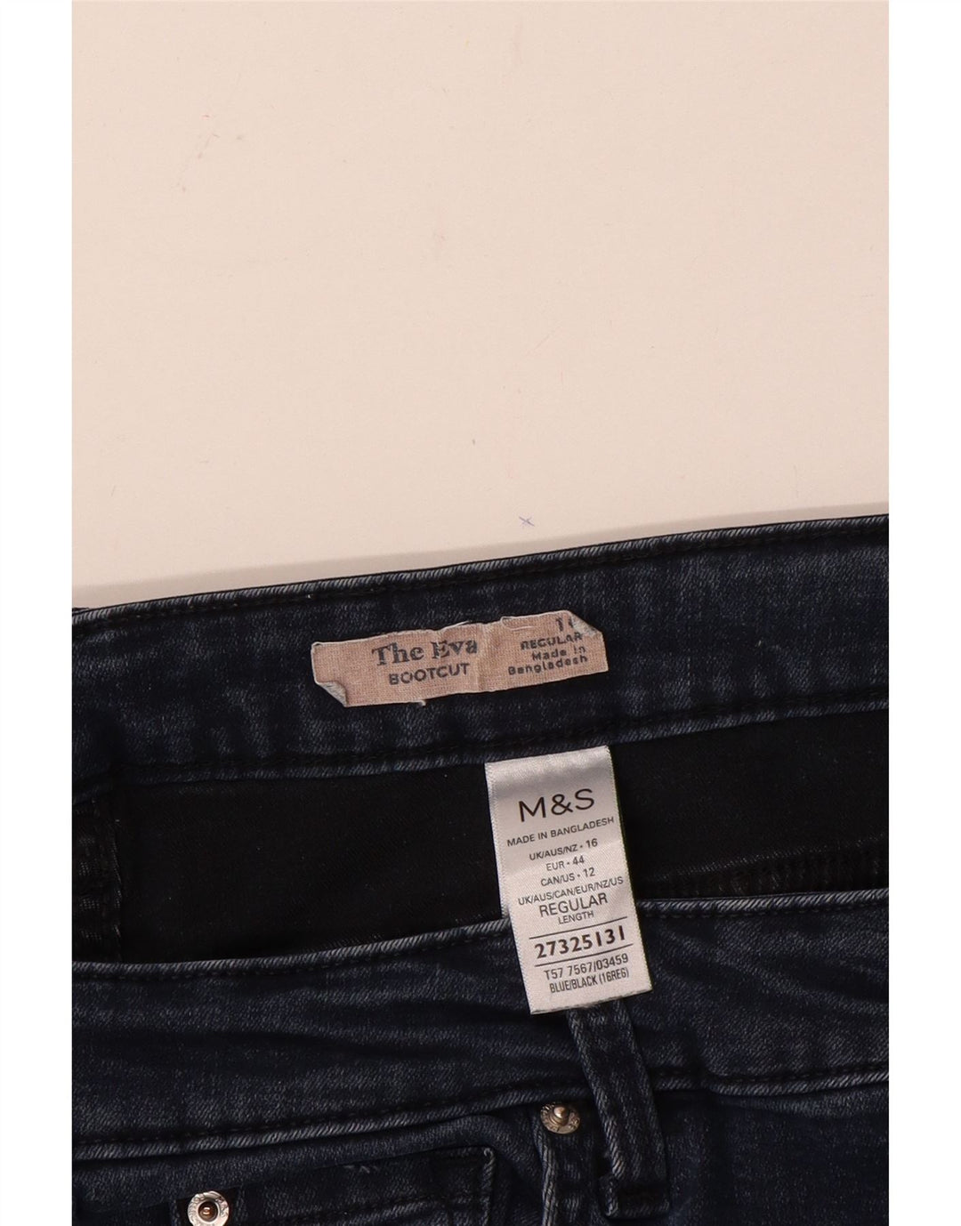 Marks & Spencer Damen Bootcut-Jeans mit normaler Passform, UK 16, Größe L, W34, L28, Blau