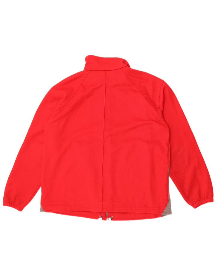 Diadora Damen-Trainingsanzug-Top-Jacke, UK 16, Größe L, rotes Farbblock-Polyester