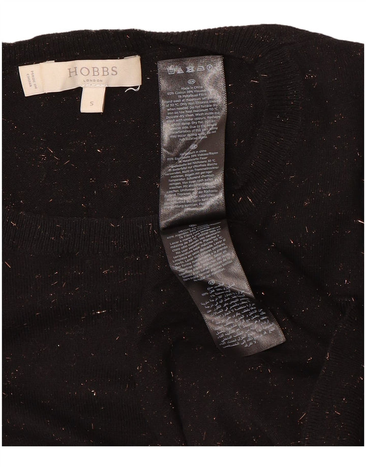 Hobbs Damen-Pullover mit Rundhalsausschnitt, Gr. 10, Größe S, schwarz gefleckte Baumwolle