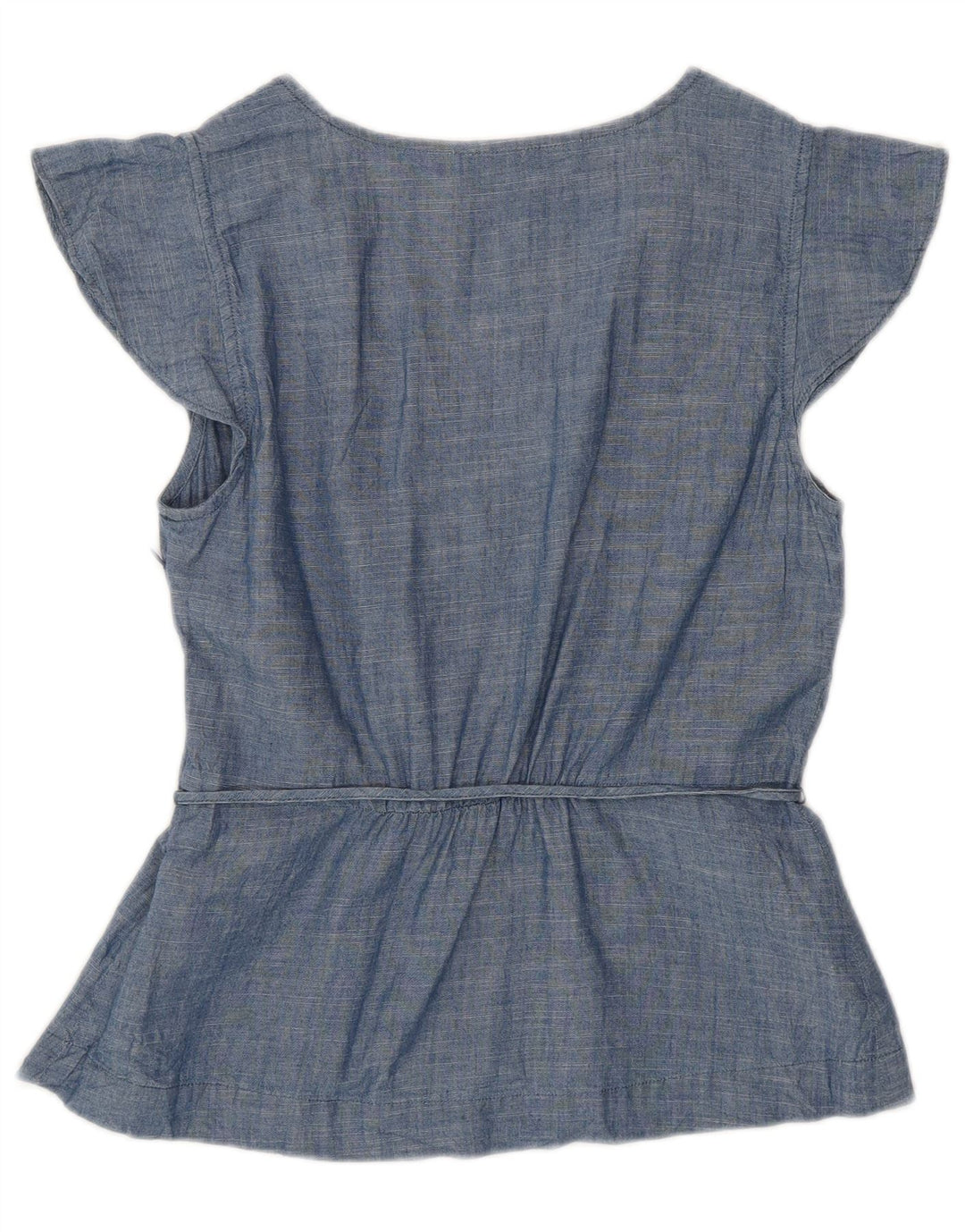 J. CREW Damen Blusentop US 0 XS Blaue Baumwolle