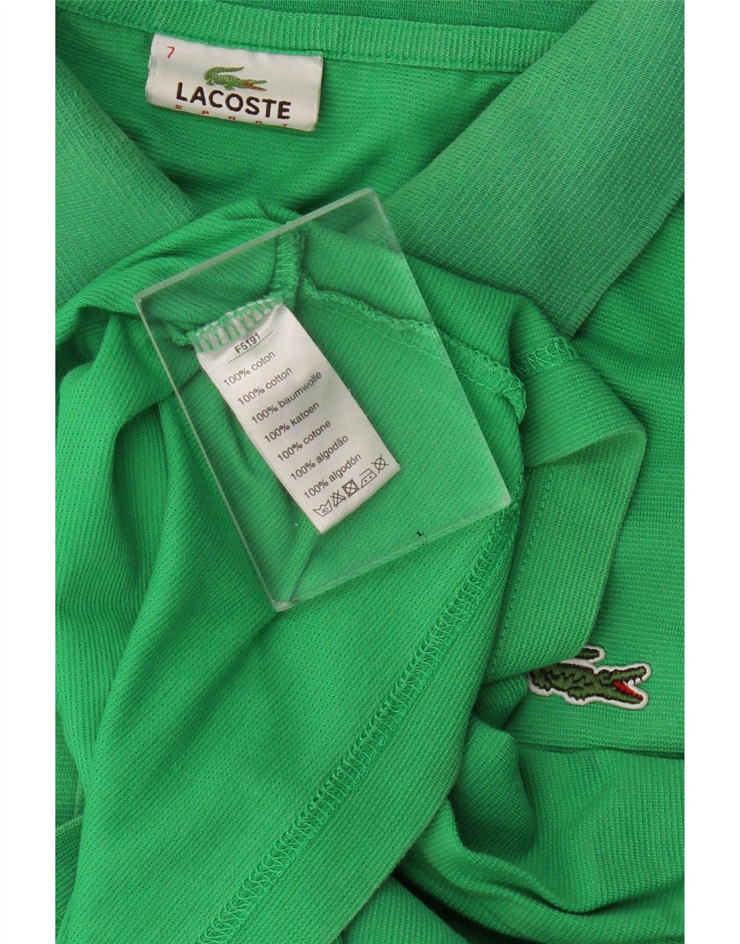 LACOSTE Herren Poloshirt Größe 7 2XL Grüne Baumwolle